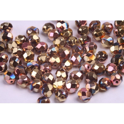 Firepolished Round Beads 7mm N. 5429 CRYSTAL CALIFORNIA PINK