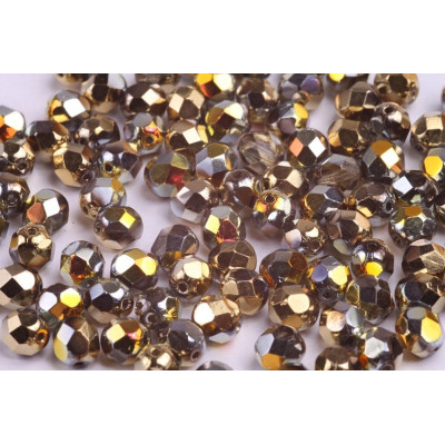 Firepolished Round Beads 7mm N. 5432 CRYSTAL CALIFORNIA SUN