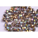 Firepolished Round Beads 7mm N. 5433 CRYSTAL, TRANSPARENT CALIFORNIA MEADOWS