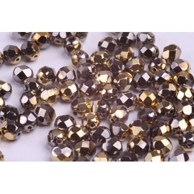 Firepolished Round Beads 7mm N. 5434 CRYSTAL CALIFORNIA GRAPHITE