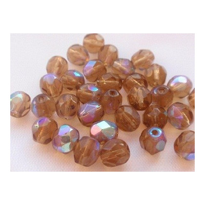 Fire Polished Beads 6mm Iridescent Brown Rutkovsky | Czech Glass