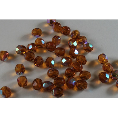 Fire Polished Beads 6mm Brown AB 4564 | Czech Glass Beads
