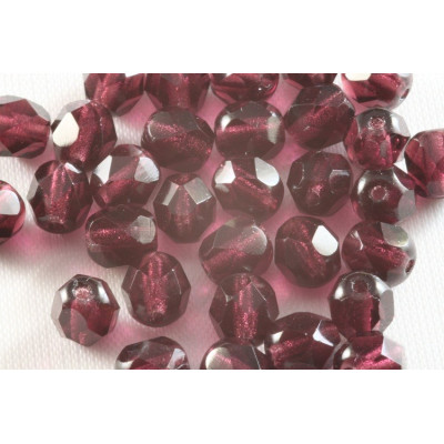 Fire Polished Beads 6mm Burgundy Red 2727 | Czech Glass Beads