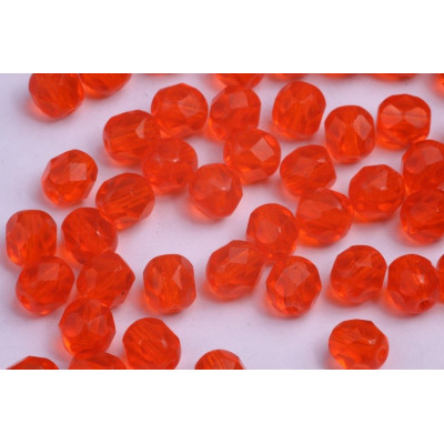 Fire Polished Beads 6mm Orange 4325 | Czech Glass Beads