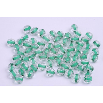 Fire Polished Beads 6mm Crystal Green Core 4515 | Czech Glass