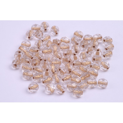 Fire Polished Beads 6mm Gold Crystal 4462 | Czech Glass Beads