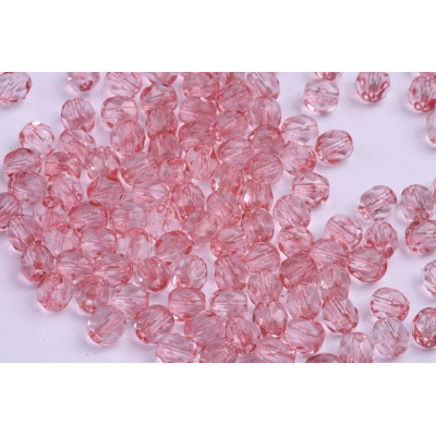 Fire Polished Beads 6mm Pink 4495 | Czech Glass Beads Rutkovsky