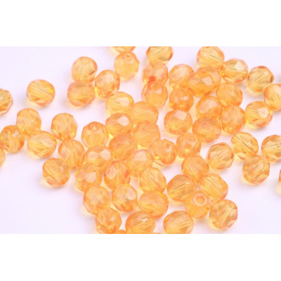 Fire Polished Beads 6mm Orange 4549 | Czech Glass Beads