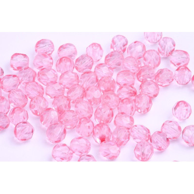 Fire Polished Beads 6mm Rose Pink 4554 | Czech Glass Beads