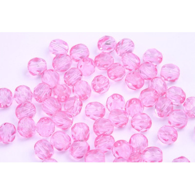 Fire Polished Beads 6mm Pink 4555 | Czech Glass Beads