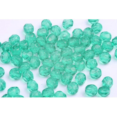 Fire Polished Beads 6mm Teal Green 4566 | Rutkovsky Czech Glass
