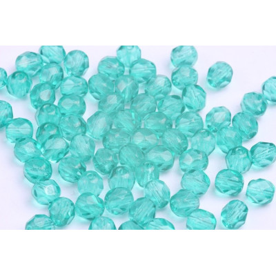 Aqua 4567 Fire Polished Beads 6mm | Czech Glass Rutkovsky