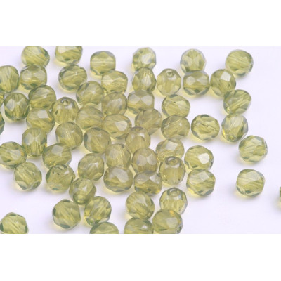 Fire Polished Beads 6mm Moss Green 4568 | Czech Glass Beads