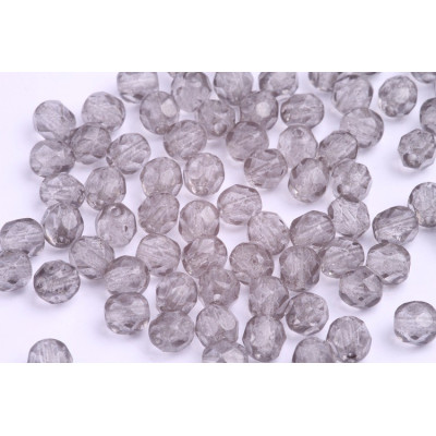 Fire Polished Beads 6mm Grey 4572 | Czech Glass Faceted Beads