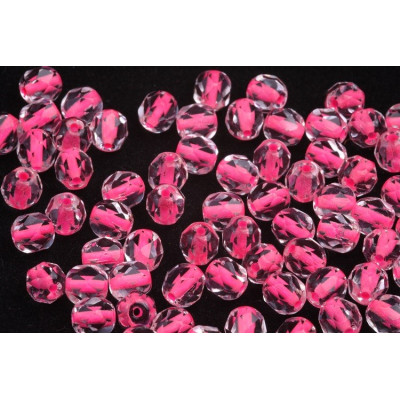 Fire Polished Beads 6mm Neon Pink | Czech Glass Rutkovsky
