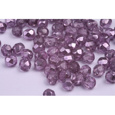 Czech Fire Polished Beads 6mm Violet 4744 | Rutkovsky Glass