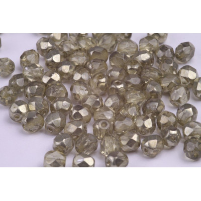 Fire Polished Beads 6mm Metallic Grey 4746 | Rutkovsky Czech Glass