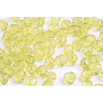 Fire Polished Beads 6mm Lime Yellow 4790 | Czech Glass Beads