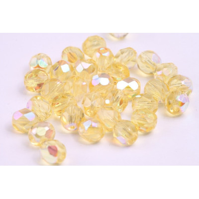 Fire Polished Beads 6mm Yellow AB 4950 | Czech Glass Beads