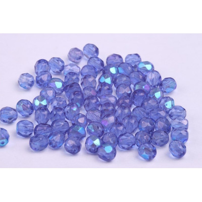 Fire Polished Beads 6mm Blue AB 5061 | Rutkovsky Czech Glass