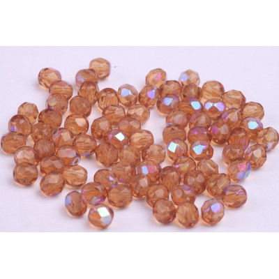 Fire Polished Beads 6mm Brown AB 5063 | Czech Glass Beads