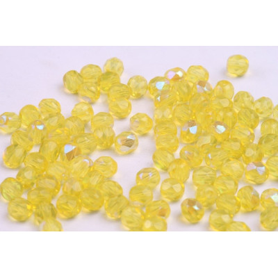 Fire Polished Beads 6mm Yellow AB 5098 | Czech Glass Beads