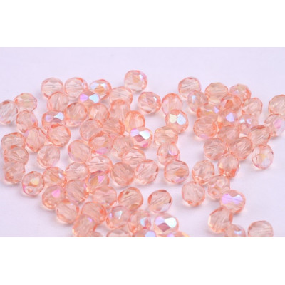 Fire Polished Beads 6mm Peach AB | Czech Glass Beads