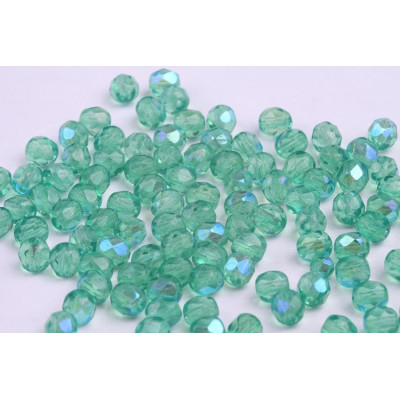 Fire Polished Beads 6mm Peridot Green AB 5114 | Rutkovsky Glass
