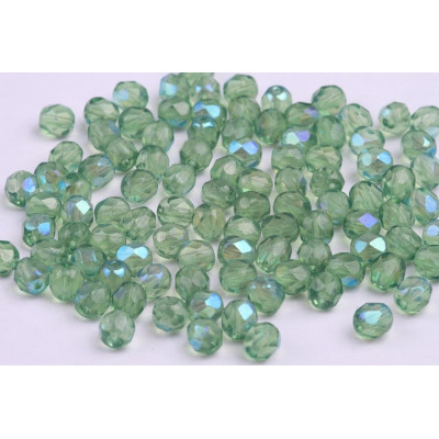 Fire Polished Beads 6mm Green AB 5115 | Rutkovsky Czech Glass