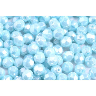 Czech Fire Polished Beads 6mm Baby Blue 64000/14400 | Glass Beads