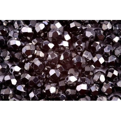 Fire Polished Beads 6mm Hematite 23980/14400 | Czech Glass Beads