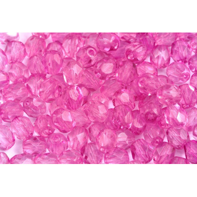 Fire Polished Beads 6mm Coated Pink 00030/K3705CR | Czech Glass