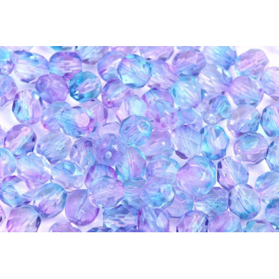 Fire Polished Beads 6mm Dual Pink/Blue 00030/K3217 | Rutkovsky