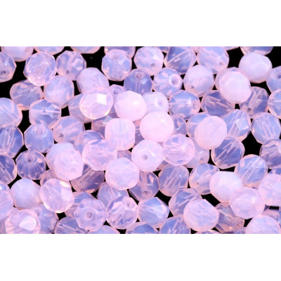 Czech Fire Polished Beads 6mm Milky Lt Rose 71200 | Glass Beads