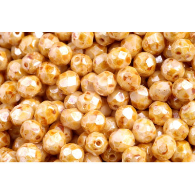 Fire Polished Beads 6mm Chalk White Glaze 65401 | Czech Glass