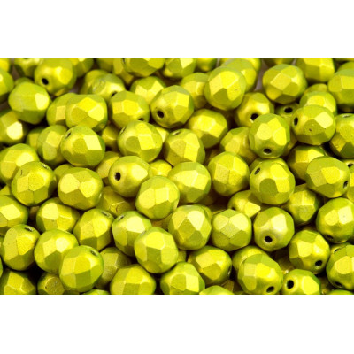 Fire Polished Beads 6mm Metalust Electric Green 24210 | Rutkovsky