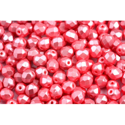 Fire Polished Beads 6mm Pastel Light Coral 02010/25007 | Rutkovsky