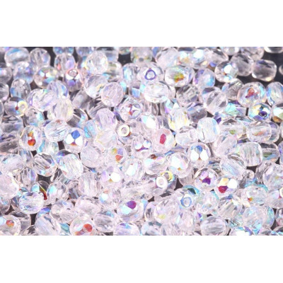 Fire Polished Beads 6mm Crystal AB 00030/28701 | Czech Glass