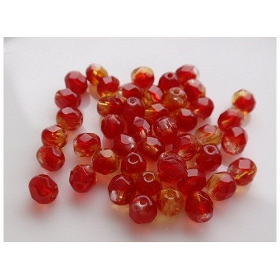 Perle sfaccettate  N. 1605 Rosso