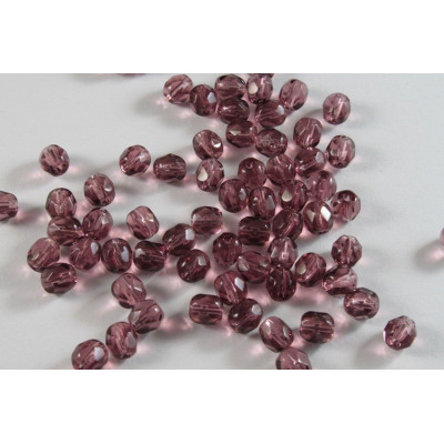 Fire Polished Beads 5mm Amethyst 5180 | Rutkovsky Czech Glass