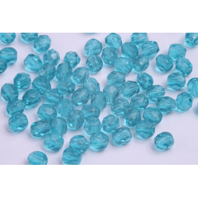 Fire Polished Beads 5mm Aqua 4425 | Rutkovsky Czech Glass