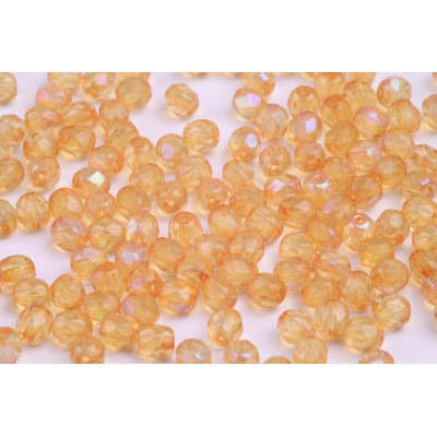 Fire Polished Beads 5mm Peach Luster 5174 | Rutkovsky Czech Glass