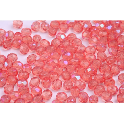 Fire Polished Beads 5mm Coral AB 5178 | Czech Glass Beads