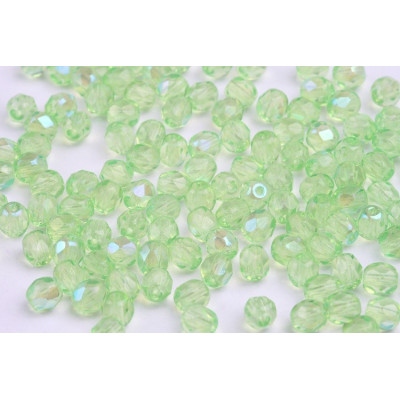 Fire Polished Beads 5mm Lime Green AB 5187 | Czech Glass