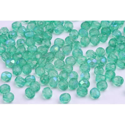 Fire Polished Beads 5mm Green AB 5189 | Czech Glass Beads