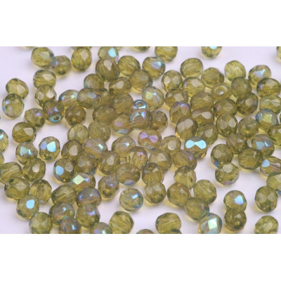Fire Polished Beads 5mm Green AB 5191 | Czech Glass Beads