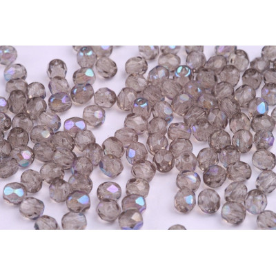 Fire Polished Beads 5mm Smoky Grey AB 5193 | Czech Glass