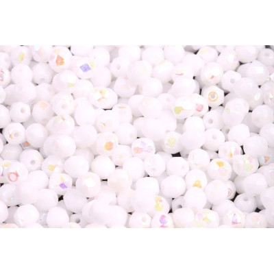 Czech Fire Polished Beads 5mm White Chalk AB 03000/28701 | Glass