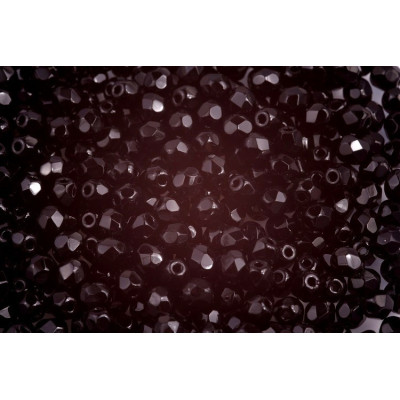 Fire Polished Beads 5mm Opaque Jet Black 23980 | Czech Glass Beads