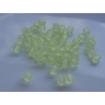 Fire Polished Beads 4mm Lime Green 1469 | Czech Glass Beads